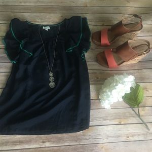 NWT Silk Navy Blue Anthropologie Top